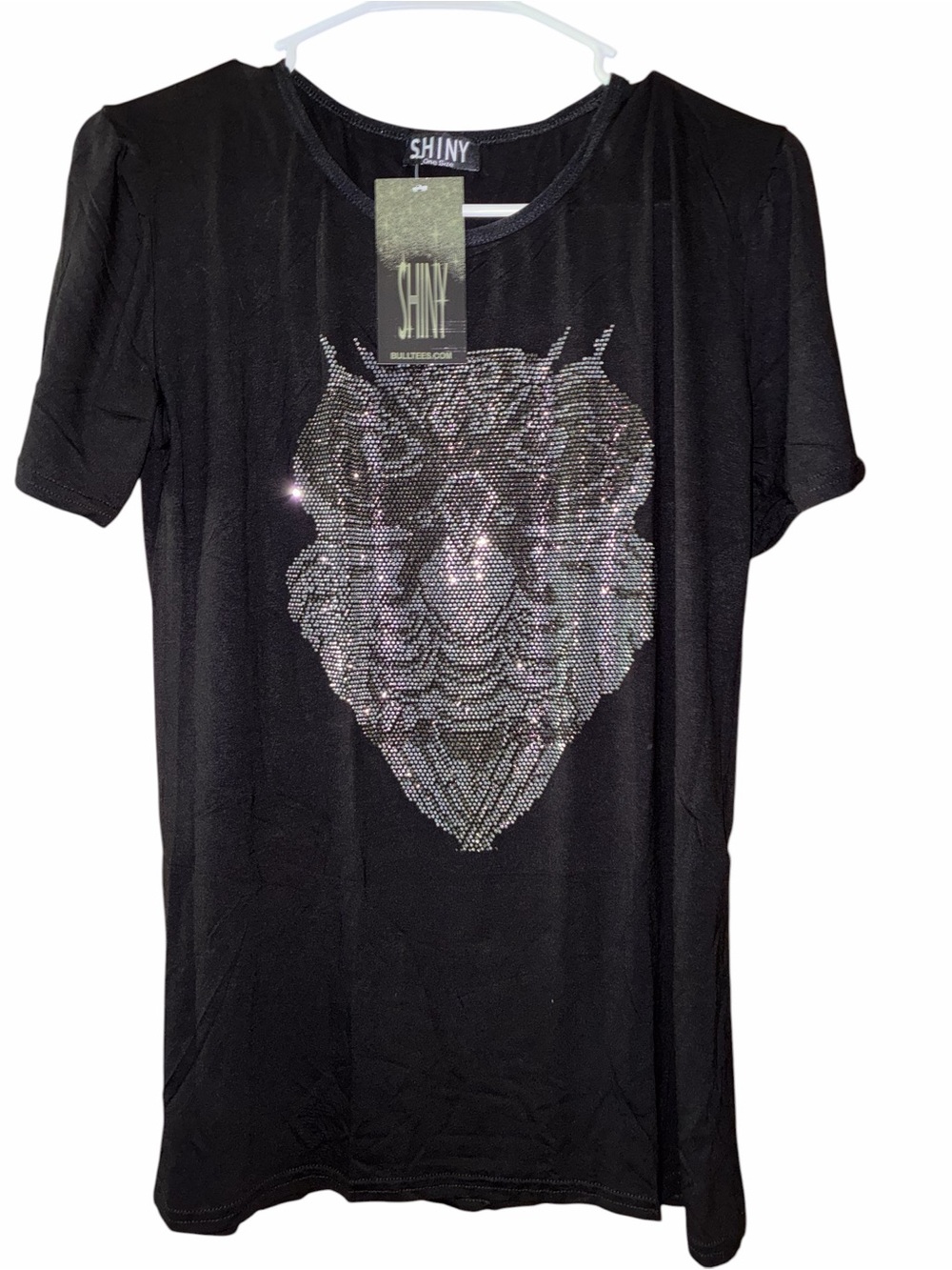 SHINY BRAND NWT Wonens Graphic Rhinestone Tee